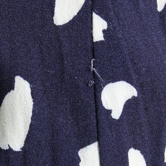 Reformation Sigmund Midi Dress Splatter Speckled Slit Navy Blue Long Sleeves 4 - Picture 15 of 16